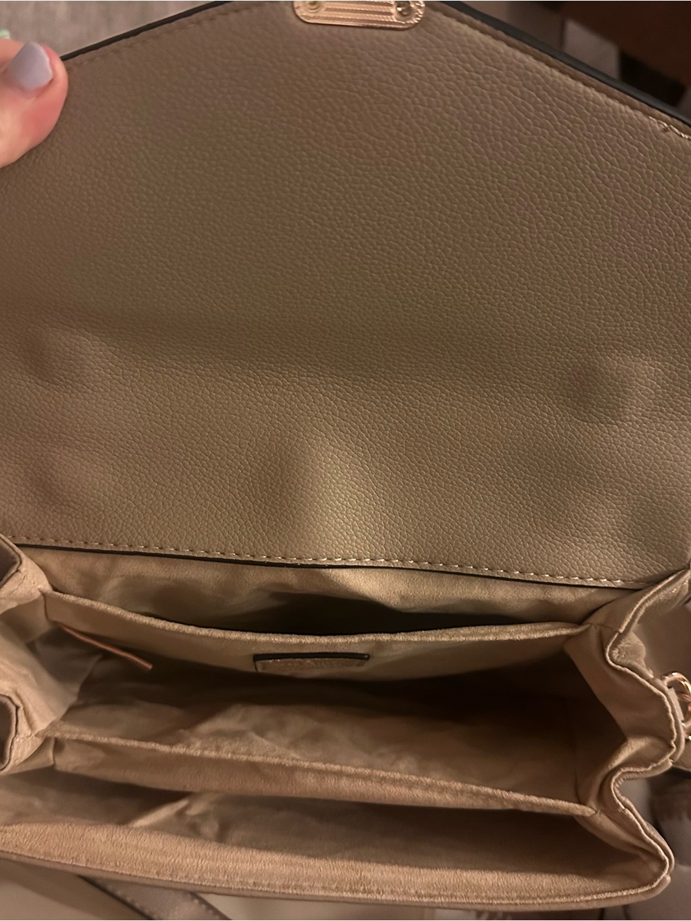 Source Unknown Taupe Monogram Shoulder Bag with Gold Hardware - Picture 7 of 13